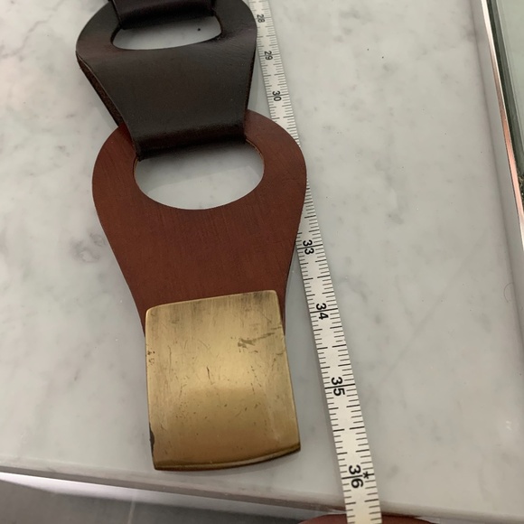 Suzi Roher wood belt with gold buckle - Picture 3 of 3
